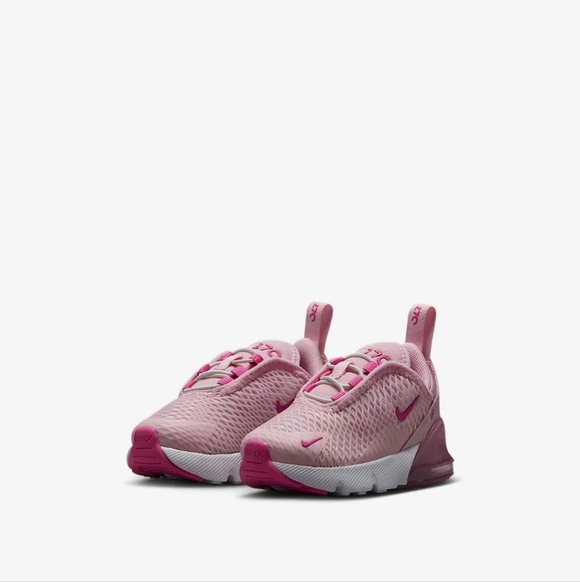 Bling Nike Air Max 270 Pink Toddler Girls Sneakers Baby Shoes - Picture 5 of 5